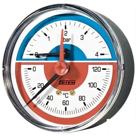 Thermomanometer 4 bar, rear connection